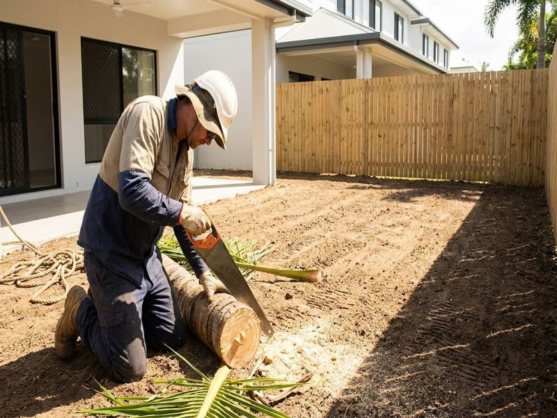 Leaning Coconut Tree Removal Cairns Qld