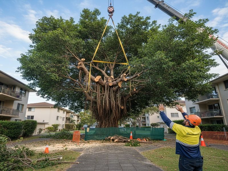 Crane Assisted Log Removal Cairns Qld