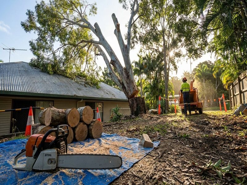 Leaning Tree Removal Near Cairns Qld