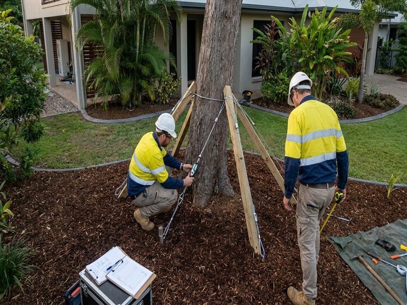 Leaning Tree Sectional Dismantling Cairns Qld